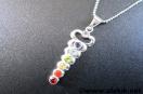 Chakra Kundalini cut stone with chain pendant